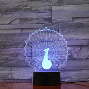 Peacock 3D Lamp
