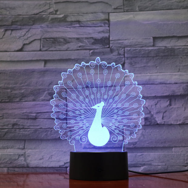 Peacock 3D Lamp