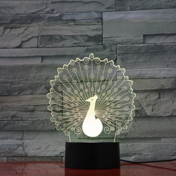 Peacock 3D Lamp
