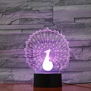 Peacock 3D Lamp