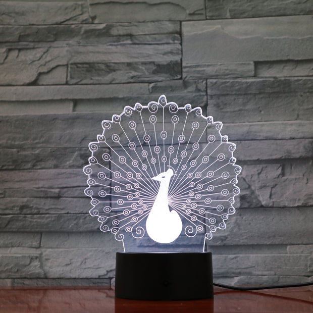 Peacock 3D Lamp