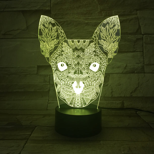 New Style Dog Colorful 3D Visual Touch Desk Table Light LED Acrylic Lamp Creative led night light Home Decor Holida AW-669