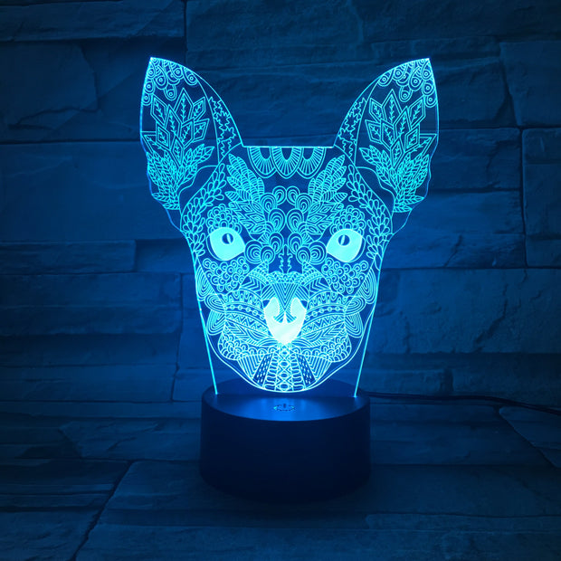 New Style Dog Colorful 3D Visual Touch Desk Table Light LED Acrylic Lamp Creative led night light Home Decor Holida AW-669