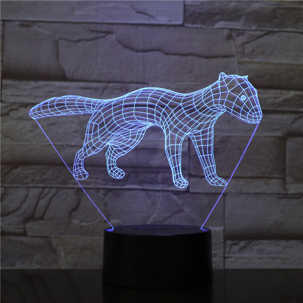 New Dog 3D LED Night Light 7 Color Flashing Touch Usb Illusion Mood Lamp USB Sleep Table Lighting Kids Birthday Gifts 1563