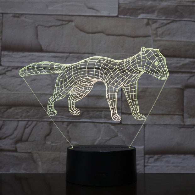 New Dog 3D LED Night Light 7 Color Flashing Touch Usb Illusion Mood Lamp USB Sleep Table Lighting Kids Birthday Gifts 1563