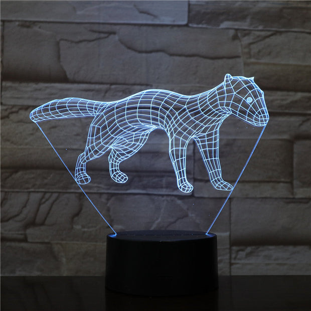 New Dog 3D LED Night Light 7 Color Flashing Touch Usb Illusion Mood Lamp USB Sleep Table Lighting Kids Birthday Gifts 1563