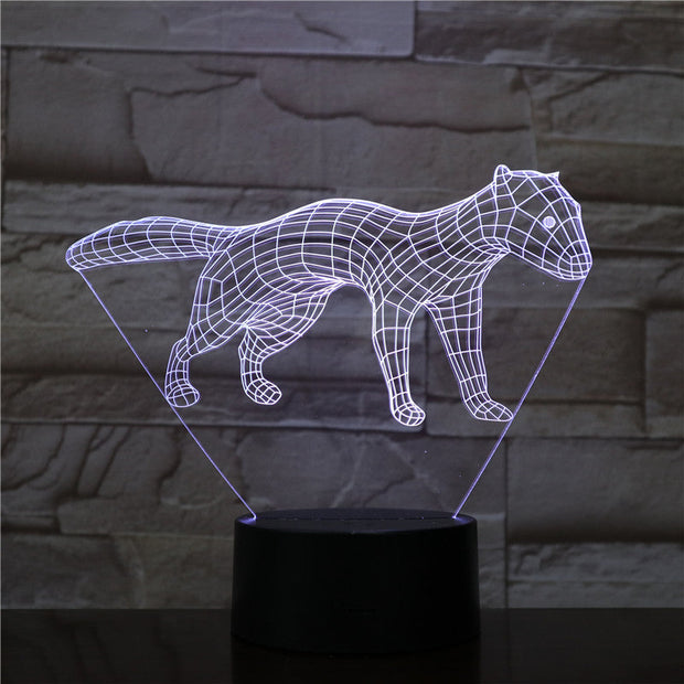 New Dog 3D LED Night Light 7 Color Flashing Touch Usb Illusion Mood Lamp USB Sleep Table Lighting Kids Birthday Gifts 1563