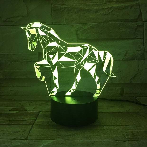 Horse 3d Night Light Colorful Touch Creative Gift 3d Light Office Light Birthday Gift for Baby Room Lights 7 Colors Dro AW-622