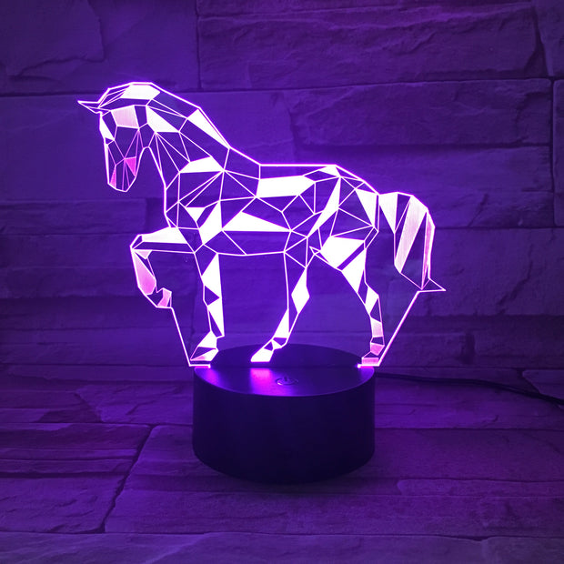 Horse 3d Night Light Colorful Touch Creative Gift 3d Light Office Light Birthday Gift for Baby Room Lights 7 Colors Dro AW-622
