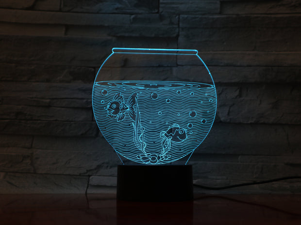 3D Night Light Fish Tank shape Acrylic LED Illusion USB Night Light Desk Lamp Home Decor Christmas Gift Atmosphere lamp 1322