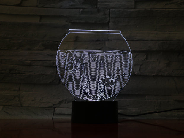 3D Night Light Fish Tank shape Acrylic LED Illusion USB Night Light Desk Lamp Home Decor Christmas Gift Atmosphere lamp 1322