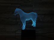 Animal Horse Unicorn Theme 3D Lamp Illusion Children's Night Light LED night 7 color Baby Kid Toy Gift Bedroom Decor Tafellamp
