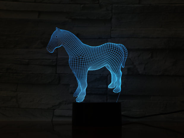 Animal Horse Unicorn Theme 3D Lamp Illusion Children's Night Light LED night 7 color Baby Kid Toy Gift Bedroom Decor Tafellamp