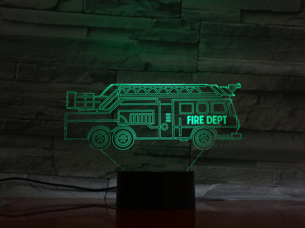 Fire Truck 3D Lamp
