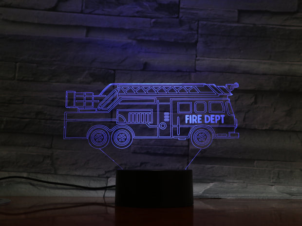 Fire Truck 3D Lamp