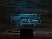 Fire Truck 3D Lamp