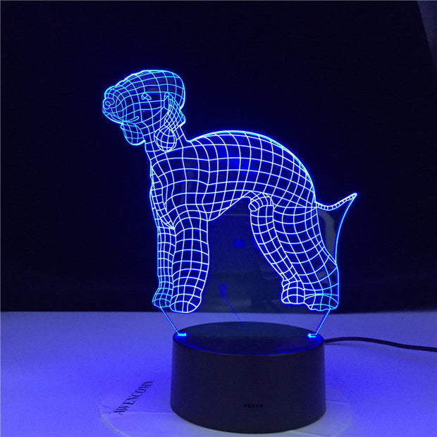 3D Bull Terrier Shape Designed LED Visual Lamp Pet Dog Puppy 3D Optical illusion Lamp Home Decor LED Night Light Table Lamp