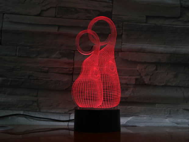 Creative 3D Lamp Abstract Shapes Graphics Nightlight Acrylic USB Illusion Ambiance Novelty Night Lights Table Decor Lamp 1304