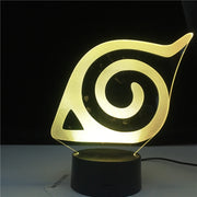 Konoha Naruto Logo Colorful Nightlight for Child Bedroom Decorative Light Cool Led Table Lamp Anime LED Night Light Gift for Him