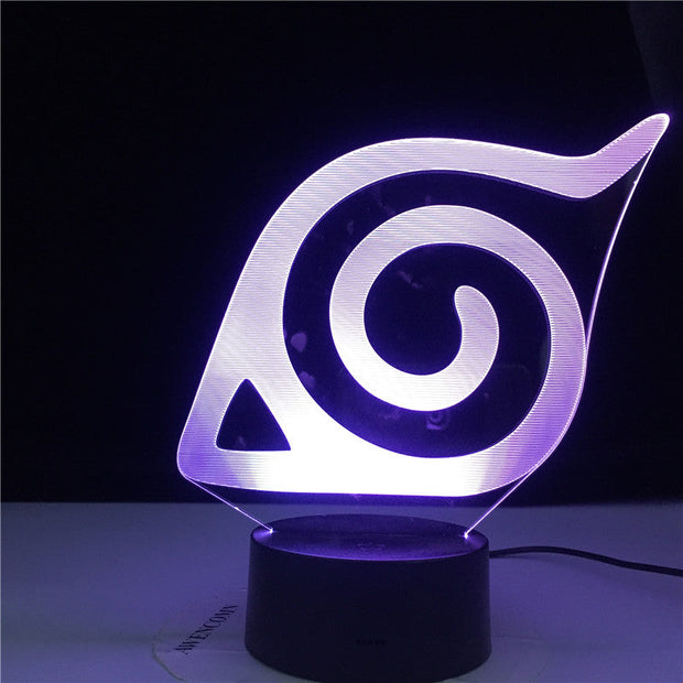 Konoha Naruto Logo Colorful Nightlight for Child Bedroom Decorative Light Cool Led Table Lamp Anime LED Night Light Gift for Him