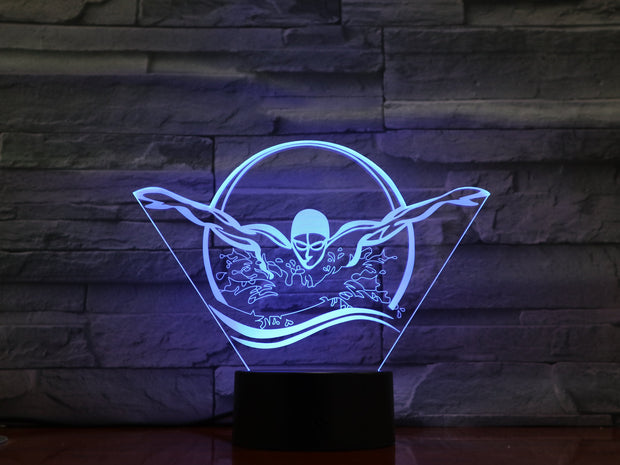 Swimmer 3D Lamp