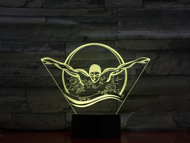 Swimmer 3D Lamp