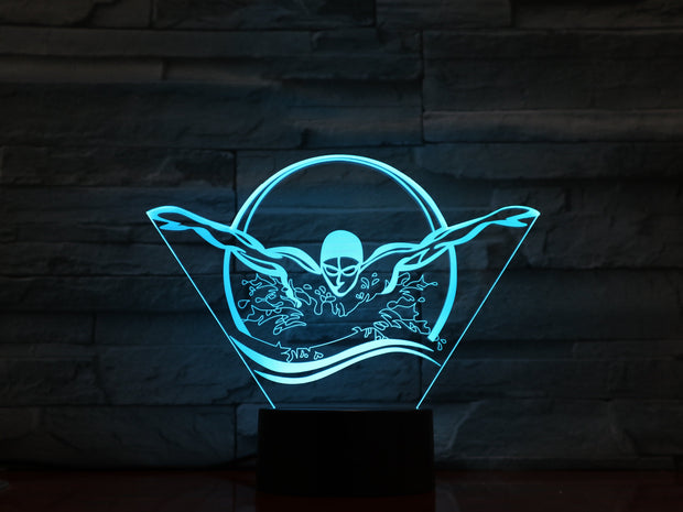 Swimmer 3D Lamp