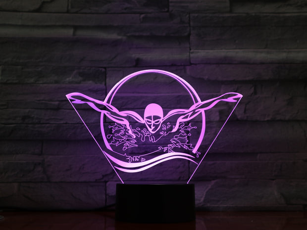 Swimmer 3D Lamp