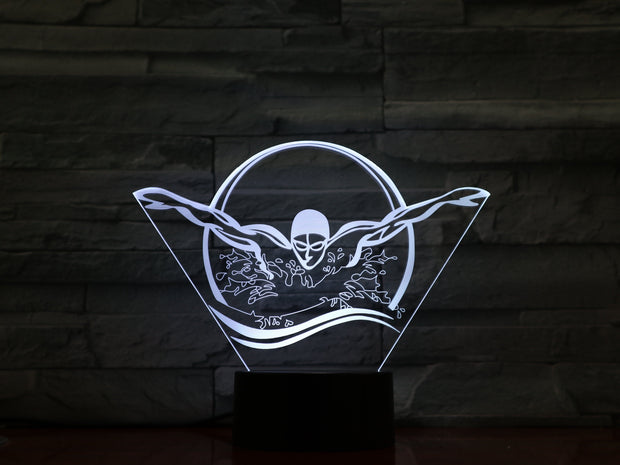 Swimmer 3D Lamp