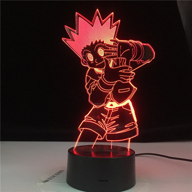Hunter X Hunter Anime Gift Kids Night Light Gon Freecss Figure Led Battery Powered Nightlight for Child Bedroom Decor 3d Lamp