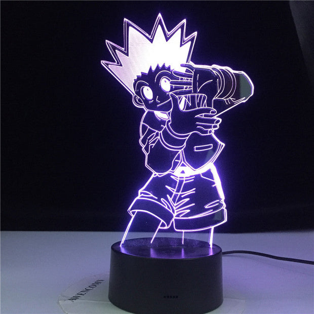 Hunter X Hunter Anime Gift Kids Night Light Gon Freecss Figure Led Battery Powered Nightlight for Child Bedroom Decor 3d Lamp