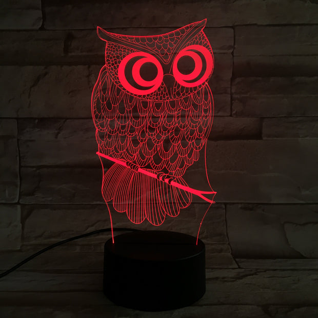 Cartoon 3D Night Light Animal Owl 7 Colors Change LED Table Lamp Art Home Child Bedroom Sleeping Decor Christmas Party Gifts 601