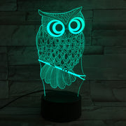 Cartoon 3D Night Light Animal Owl 7 Colors Change LED Table Lamp Art Home Child Bedroom Sleeping Decor Christmas Party Gifts 601