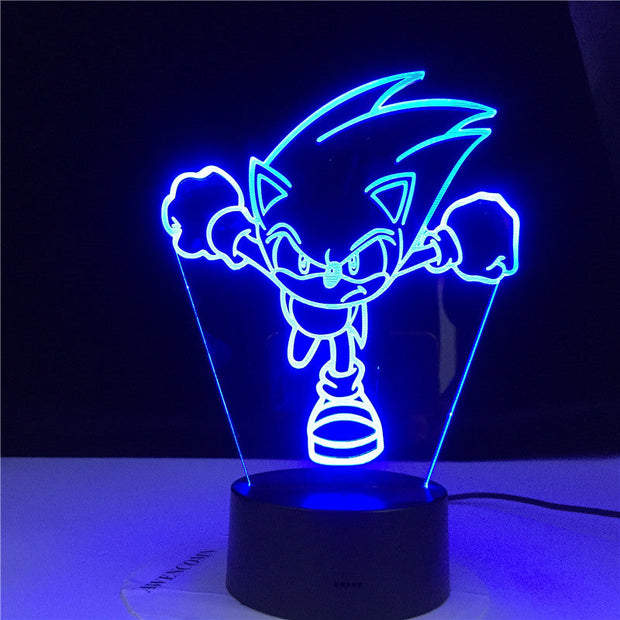 Running Sonic Figure Led Night Light for Kids Bedroom Decoration Nightlight Colors Changing Usb Desk Lamp The Hedgehog Gift