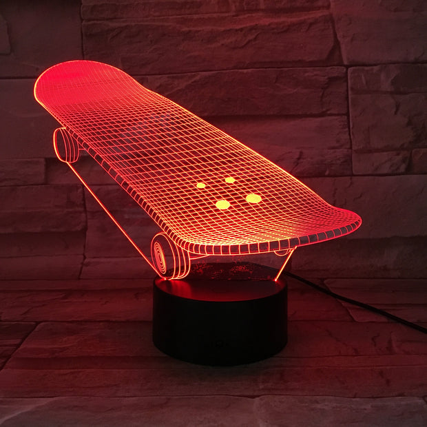 Skateboard 3D Lamp