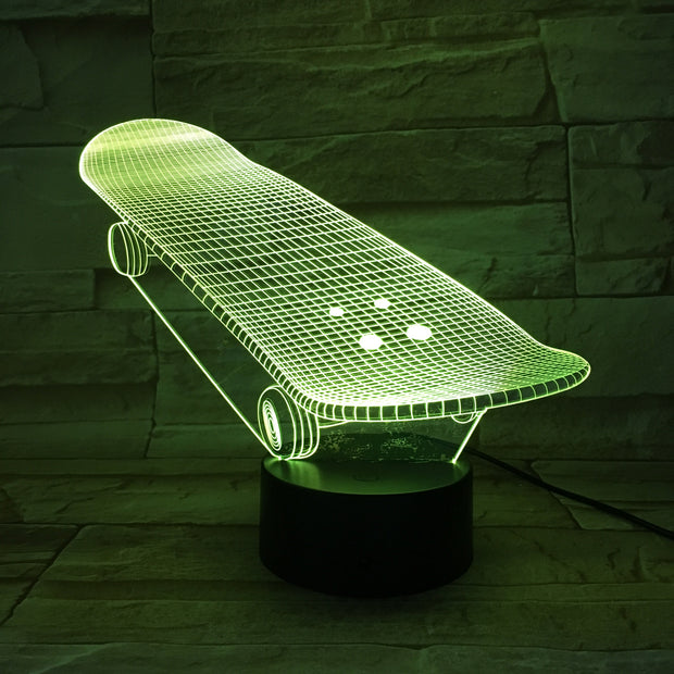 Skateboard 3D Lamp