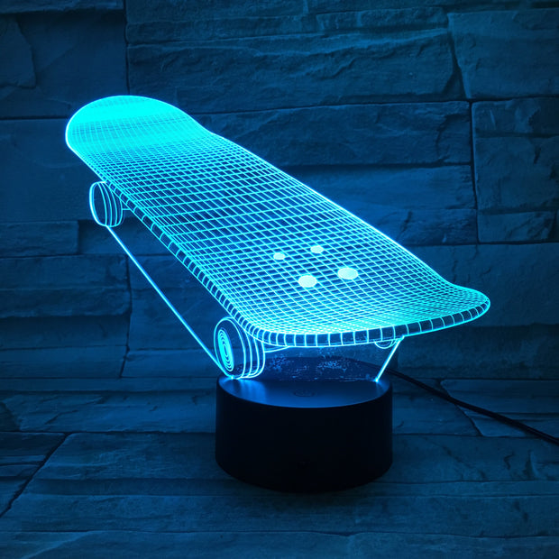 Skateboard 3D Lamp