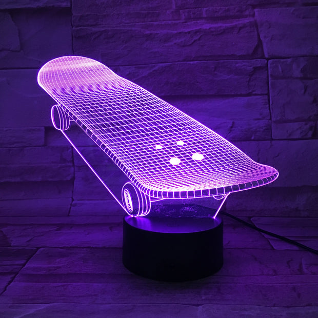 Skateboard 3D Lamp