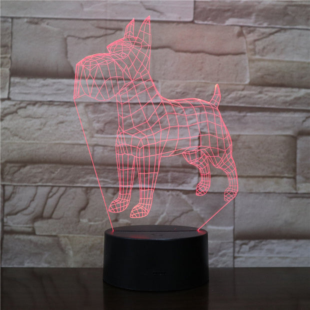 3D Led Night Lights Animal Dogs 7 Colors Changing Doberman Novelty Child Home Pinscher Luminaria Table Lamp Decor Gifts 2081