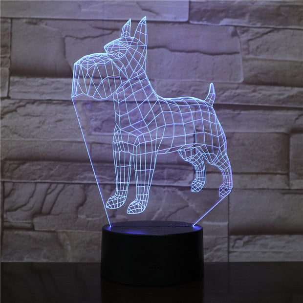 3D Led Night Lights Animal Dogs 7 Colors Changing Doberman Novelty Child Home Pinscher Luminaria Table Lamp Decor Gifts 2081