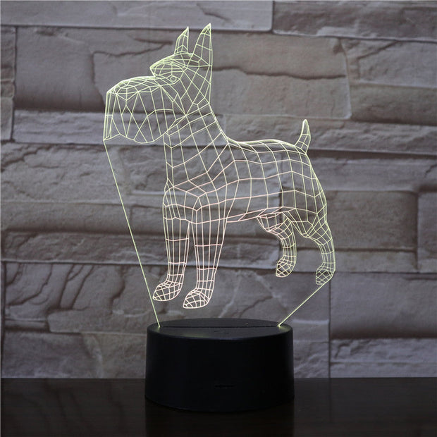 3D Led Night Lights Animal Dogs 7 Colors Changing Doberman Novelty Child Home Pinscher Luminaria Table Lamp Decor Gifts 2081