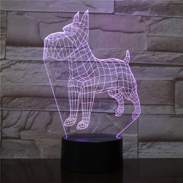 3D Led Night Lights Animal Dogs 7 Colors Changing Doberman Novelty Child Home Pinscher Luminaria Table Lamp Decor Gifts 2081