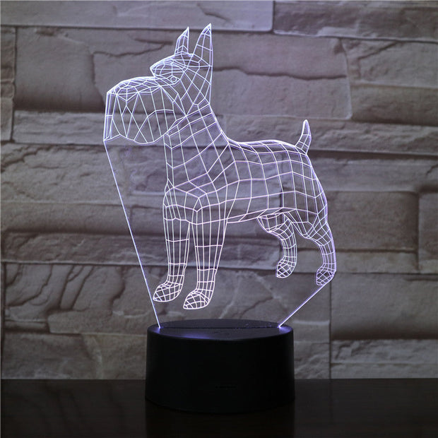 3D Led Night Lights Animal Dogs 7 Colors Changing Doberman Novelty Child Home Pinscher Luminaria Table Lamp Decor Gifts 2081
