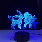 Umbreon and Entei Figure Kids Night Light Led Touch Sensor Colorful Bedroom Light Cool Table 3d Lamp Pokemon Safe Light Gift