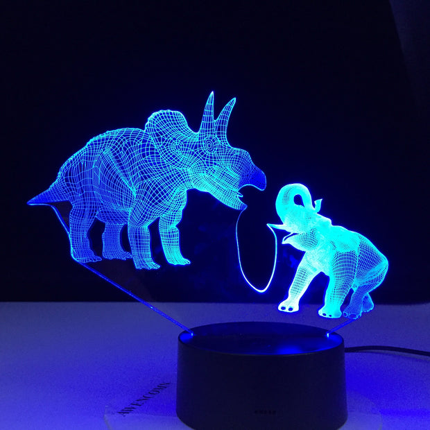 Dinosaur and Elephant Series 7/16 Colors Change LED Table Desk Lamp Kids Gift Home Decoration Touch Led Lamp 3D Night Light