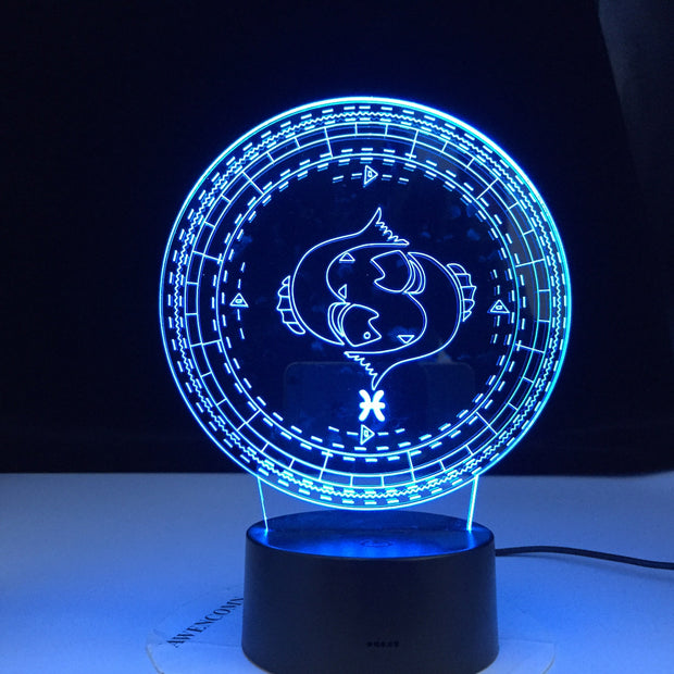 Pisces Twelve Constellation Lamp Kids Night Light Led Colorful Touch Sensor Nightlight for Home Decoration Light Birthday Gift
