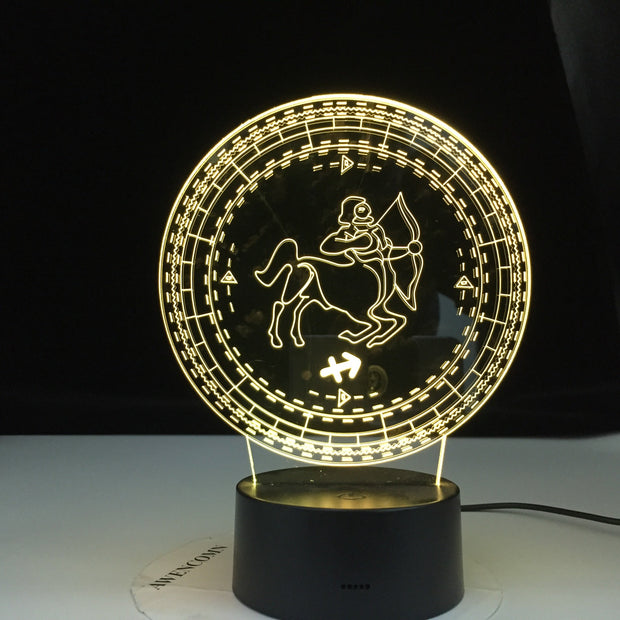 Sagittar Twelve Constellation 3d Lamp Kids Night Light Led Colorful Sensor Nightlight for Home Decoration Light Birthday Gift