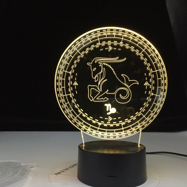 Capricorn Twelve Constellation 3d Lamp Kids Night Light Led Colorful Sensor Nightlight for Home Decoration Light Birthday Gift