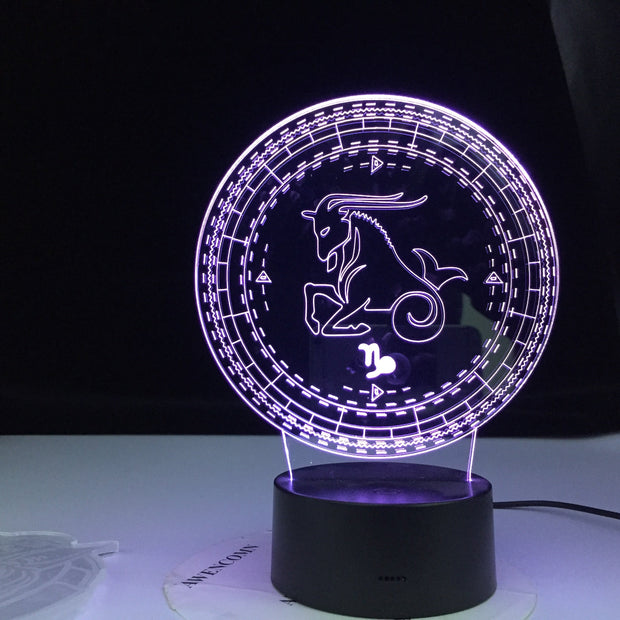 Capricorn Twelve Constellation 3d Lamp Kids Night Light Led Colorful Sensor Nightlight for Home Decoration Light Birthday Gift