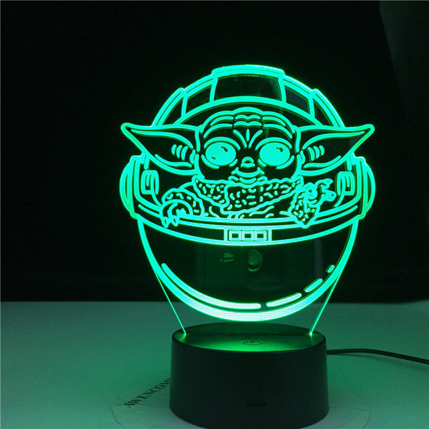 3D LED Mutilcolors Change Baby Yoda In His Career Decorative Light Usb Battery Powered Children Night Lamp 3d Lamp Gift Dropship